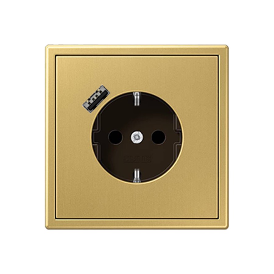 융 JUNG 융 LS990 메탈 USB 결합형 콘센트 A포트 클래식브래스 LS990-USB-A